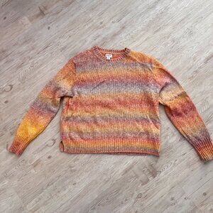 J. Crew Space-Dyed Crewneck Pullover Sweater / Ombre Sunset